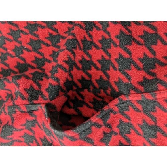 Susan Graver Fleece Red & Black Houndstooth Full zip Vest Plus size 2X - Picture 4 of 7